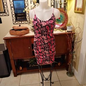 Fully-lined fun snakeskin pattern sundress (NWOT)